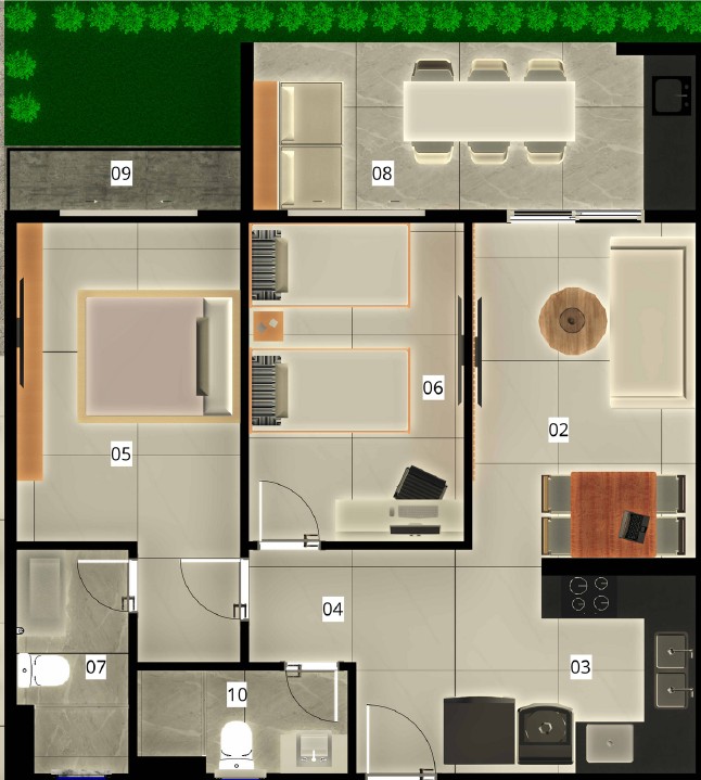 T2 Beach Residence (65 m²) — foto 5