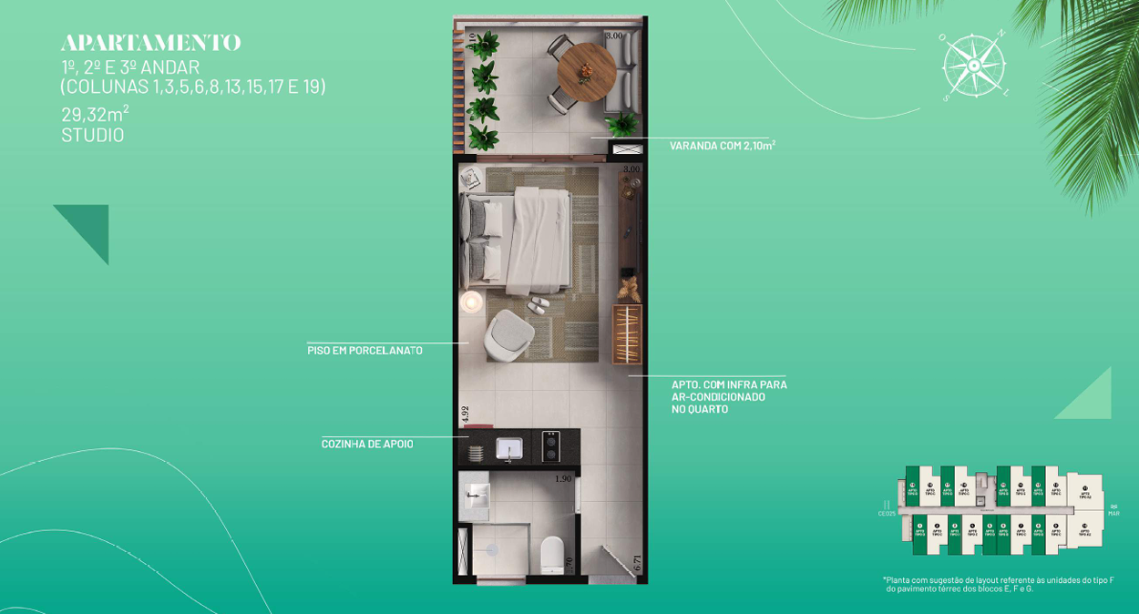 Estúdio a T3 c/ suite (29-116 m²) pé na praia - Porto das Dunas — foto 11