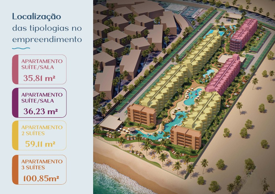 T1 a T3 (35 a 101 m²) a 0m praia - Porto das Dunas — foto 10