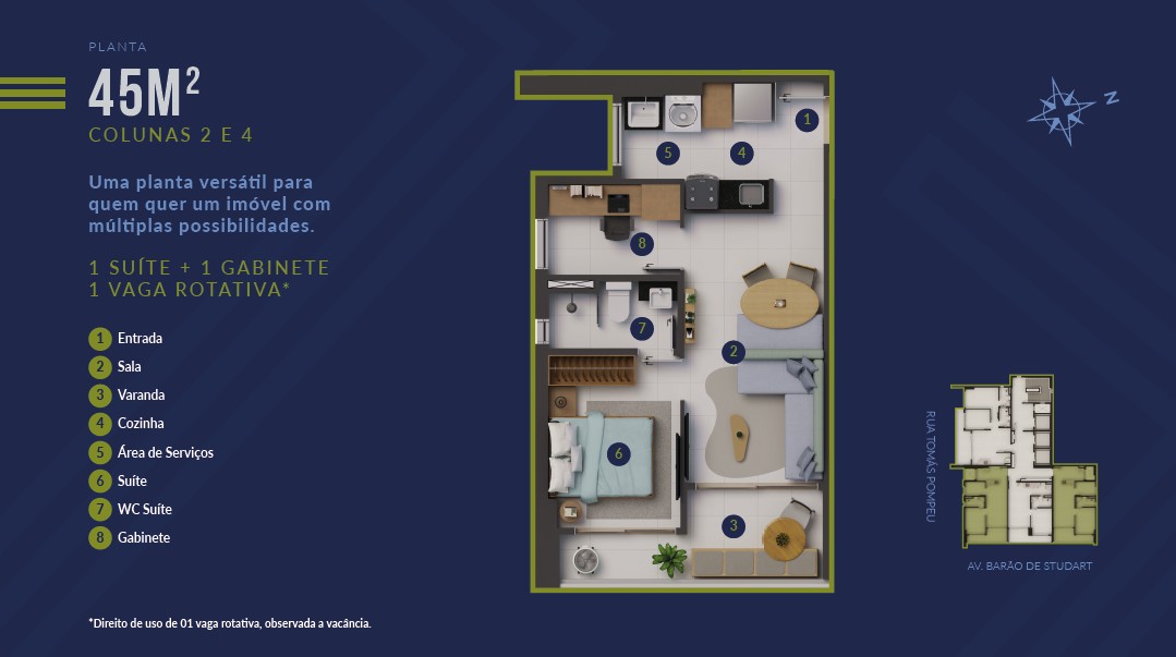 T1+1 c/ suite (45 m²) a 300m praia - Meireles — foto 12