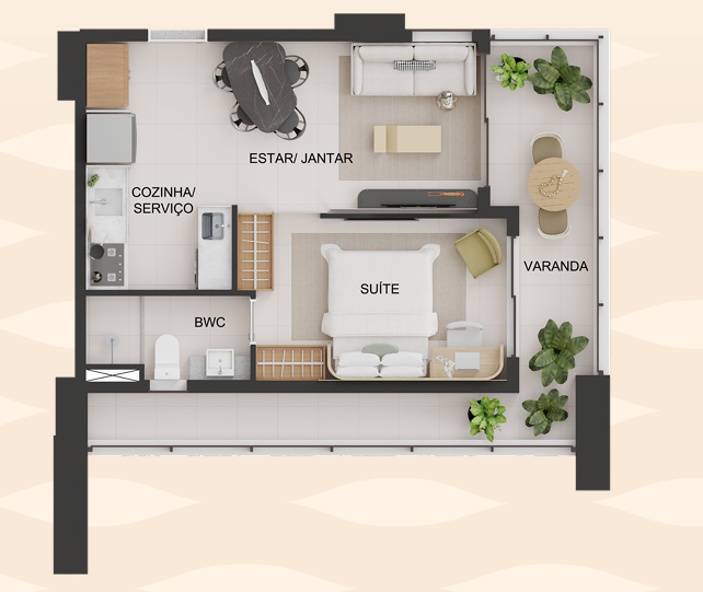T1 e T2 (28-62,8m²) a 850m praia - Meireles — foto 17