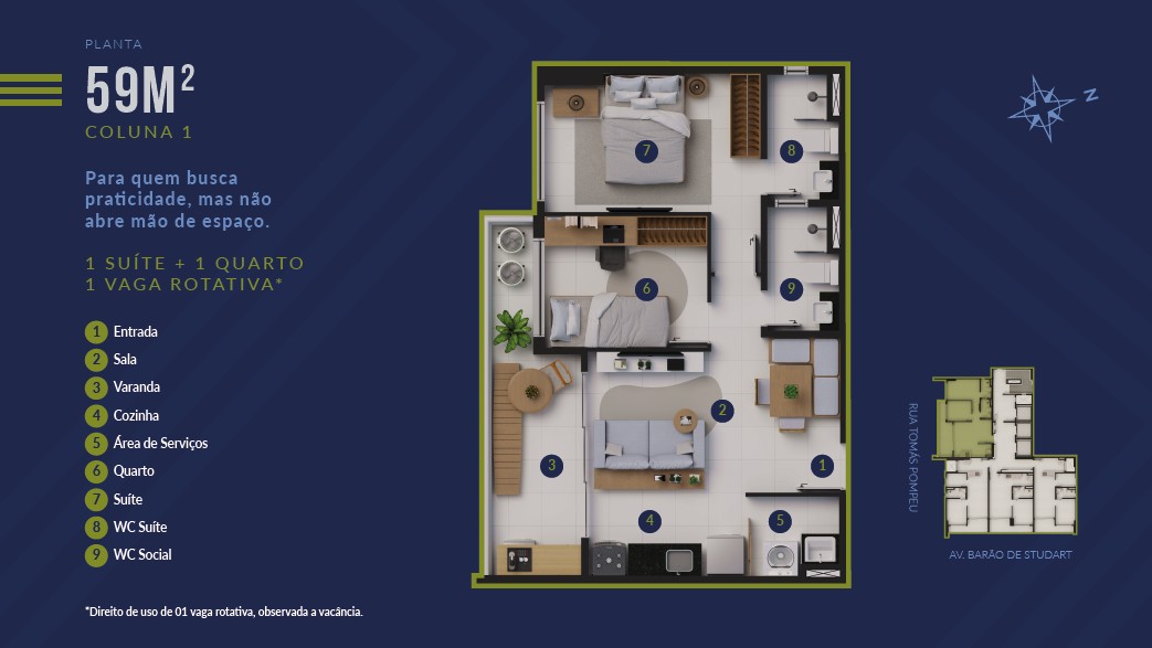 T2 (59 m²) Meireles – Alta Rentab. 300m praia — foto 12