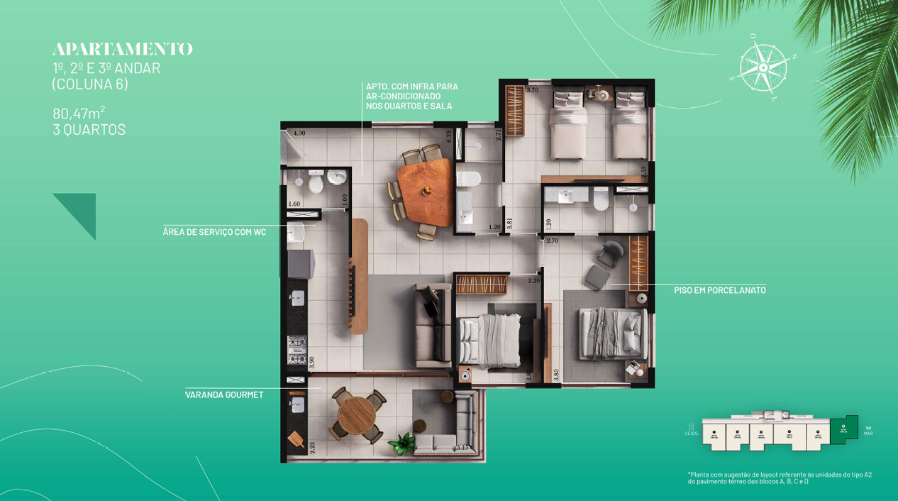 Estúdio a T3 c/ suite (29-116 m²) pé na praia - Porto das Dunas — foto 12