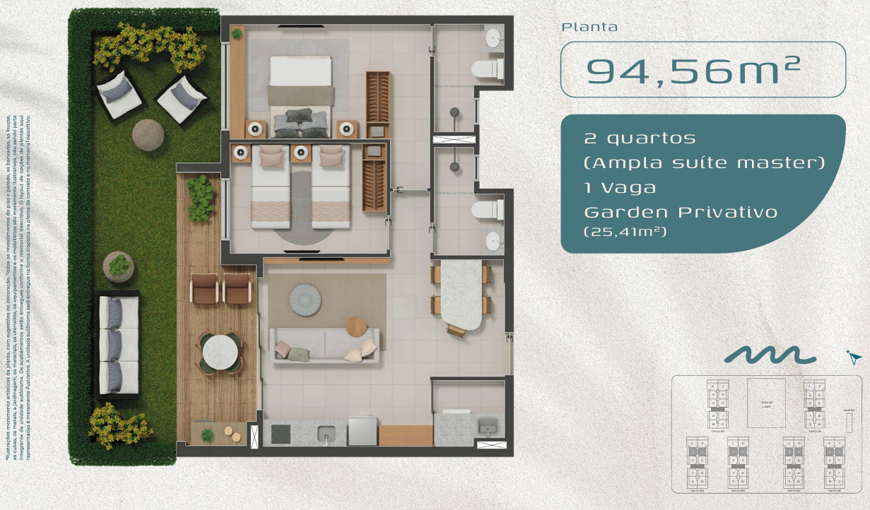 T2 e T3 (60-111 m²) a 650m praia - Porto das Dunas — foto 24