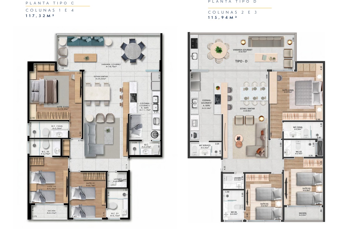 T3 a T4+1 c/ suítes (115-233 m²) pé na praia - Porto das Dunas — foto 12