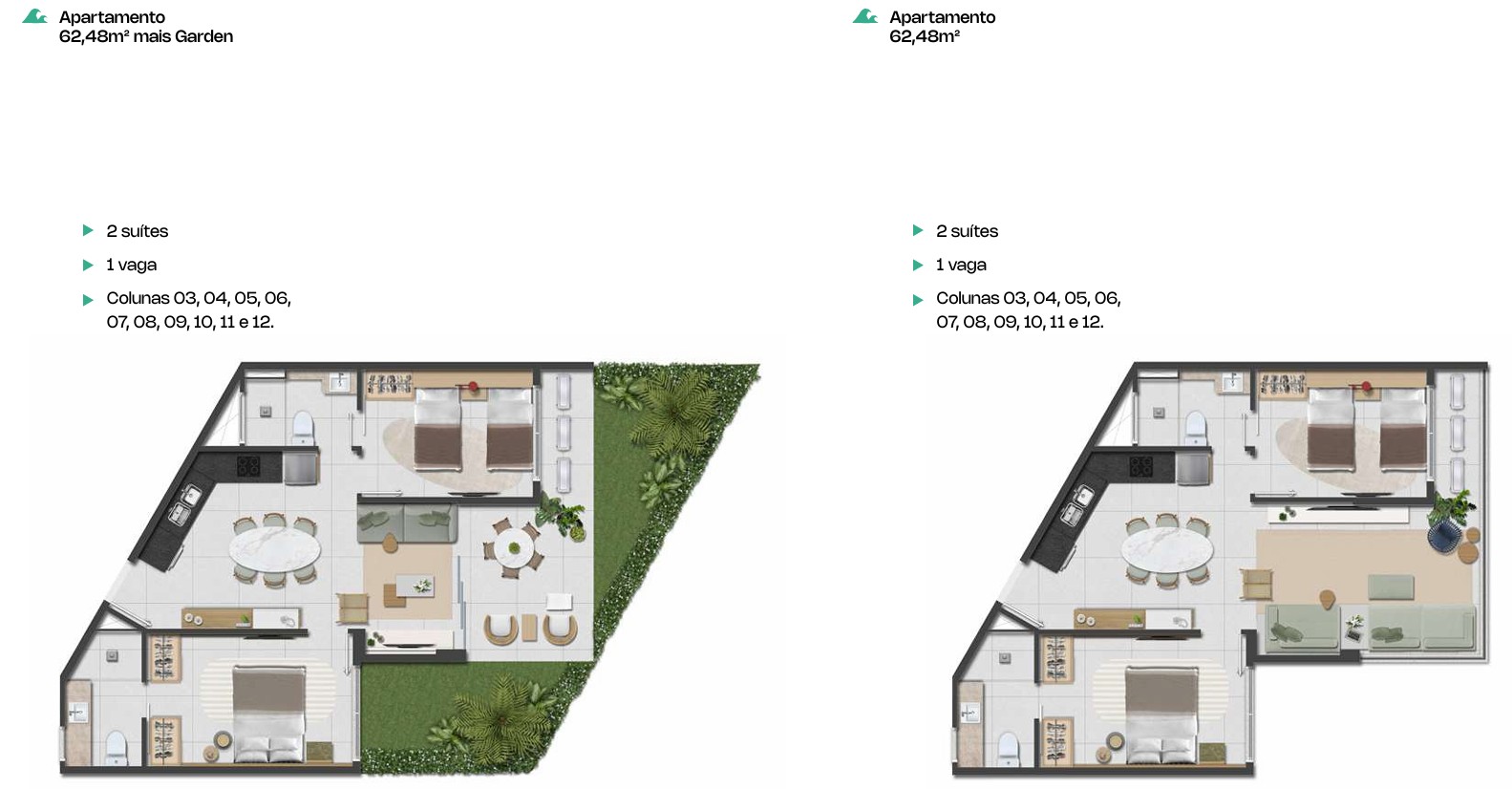 T2 c/ suítes (62-90 m²) pé na praia - Porto das Dunas — foto 10