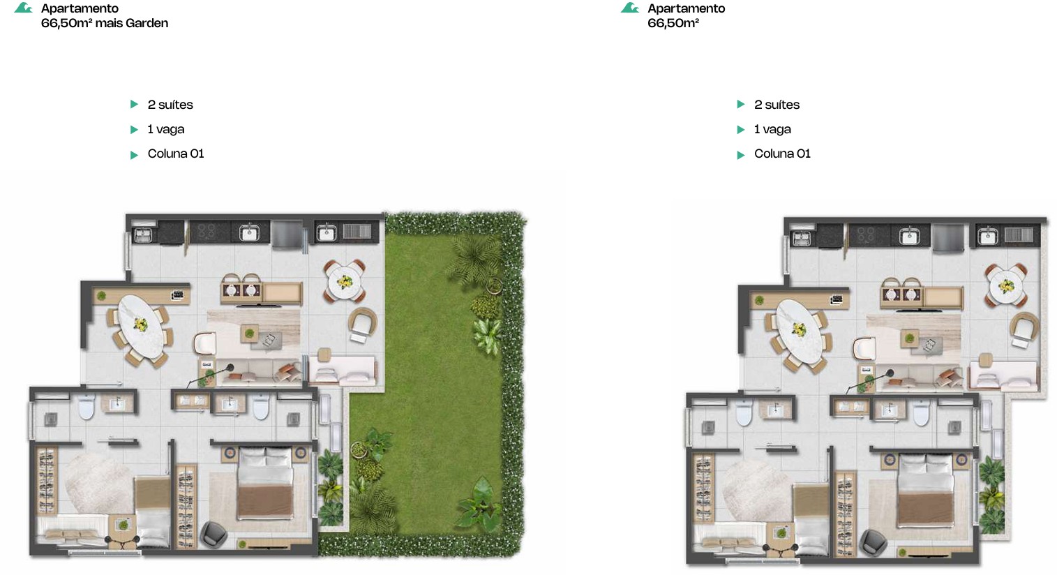 T2 c/ suítes (62-90 m²) pé na praia - Porto das Dunas — foto 11